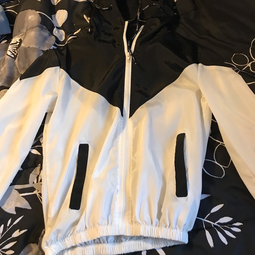Black and white windbreaker